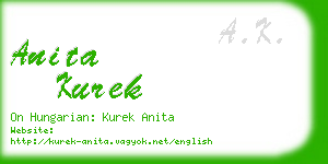 anita kurek business card